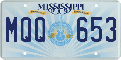 MS license plate MQQ653