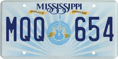 MS license plate MQQ654