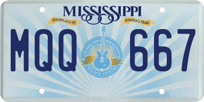 MS license plate MQQ667