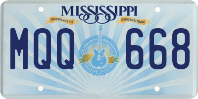 MS license plate MQQ668