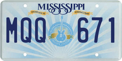 MS license plate MQQ671