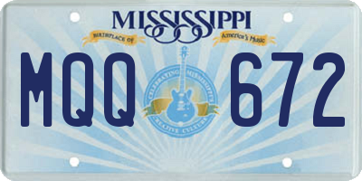 MS license plate MQQ672