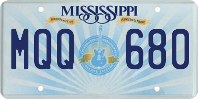 MS license plate MQQ680