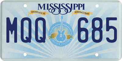 MS license plate MQQ685