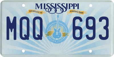MS license plate MQQ693