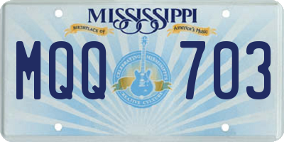MS license plate MQQ703
