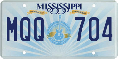 MS license plate MQQ704