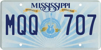 MS license plate MQQ707