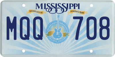 MS license plate MQQ708