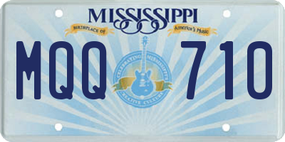 MS license plate MQQ710