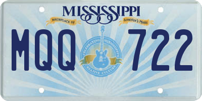 MS license plate MQQ722