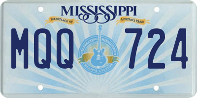 MS license plate MQQ724
