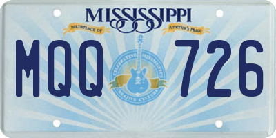 MS license plate MQQ726