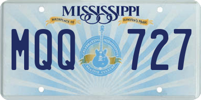 MS license plate MQQ727