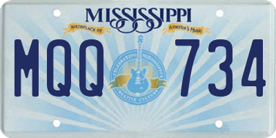 MS license plate MQQ734