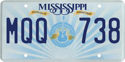 MS license plate MQQ738