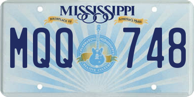 MS license plate MQQ748