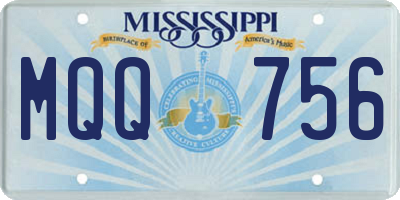 MS license plate MQQ756