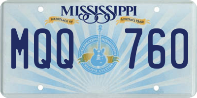 MS license plate MQQ760