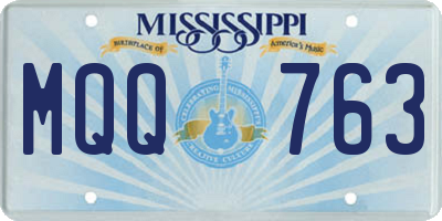 MS license plate MQQ763