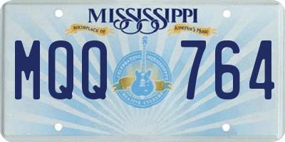 MS license plate MQQ764