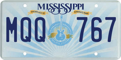 MS license plate MQQ767