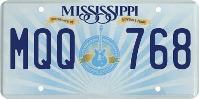 MS license plate MQQ768