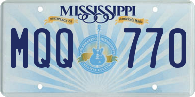 MS license plate MQQ770
