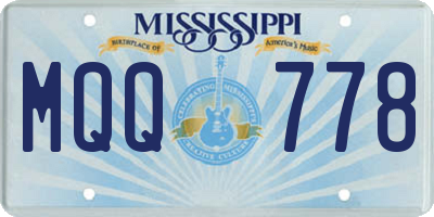 MS license plate MQQ778