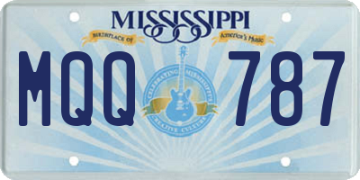 MS license plate MQQ787