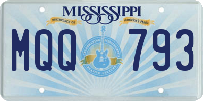 MS license plate MQQ793