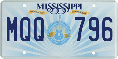 MS license plate MQQ796