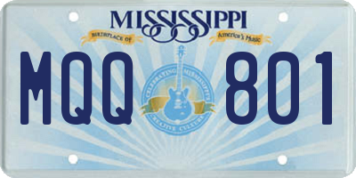 MS license plate MQQ801