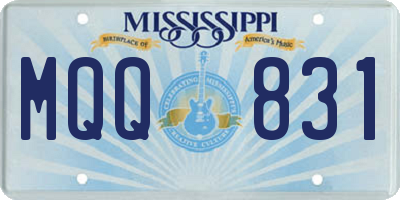 MS license plate MQQ831