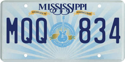 MS license plate MQQ834