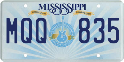 MS license plate MQQ835