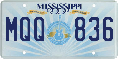 MS license plate MQQ836