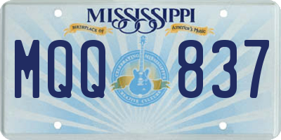 MS license plate MQQ837