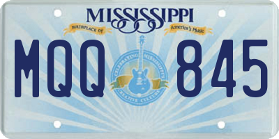 MS license plate MQQ845