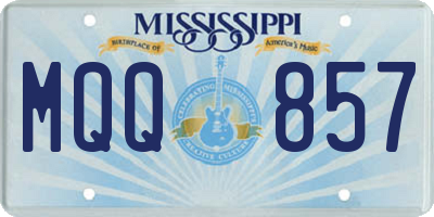 MS license plate MQQ857