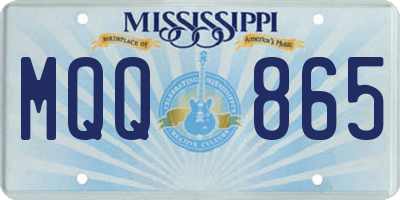 MS license plate MQQ865