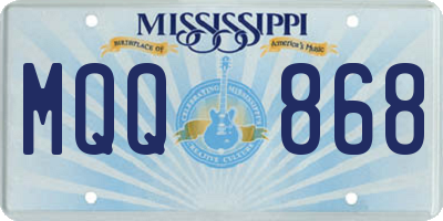 MS license plate MQQ868