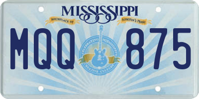 MS license plate MQQ875