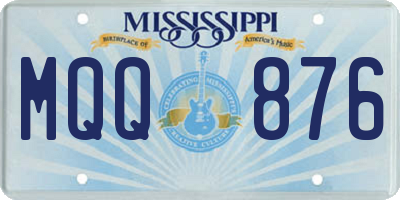 MS license plate MQQ876