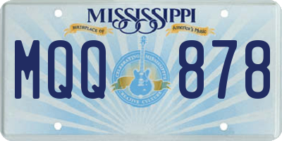 MS license plate MQQ878
