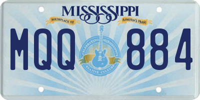 MS license plate MQQ884