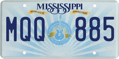 MS license plate MQQ885