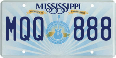 MS license plate MQQ888