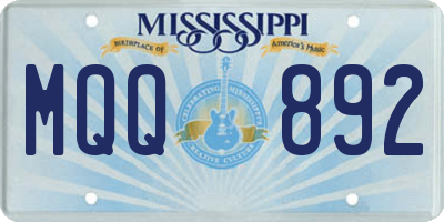 MS license plate MQQ892