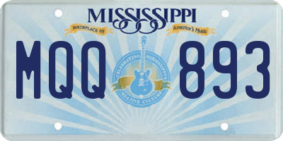MS license plate MQQ893